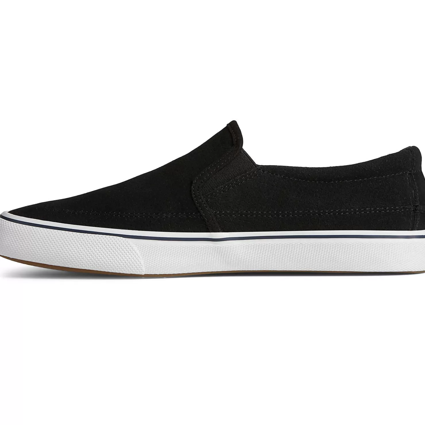 Striper II Sneakers | Sale | Sperry Men's Striper II Twin Gore Suede Slip On Sneaker Black
